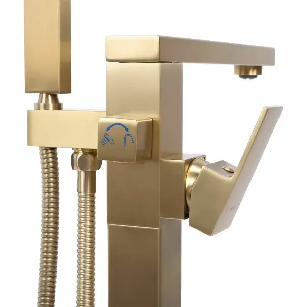 Baterie monocomanda pentru cada freestanding auriu periat Rea Tery [3]