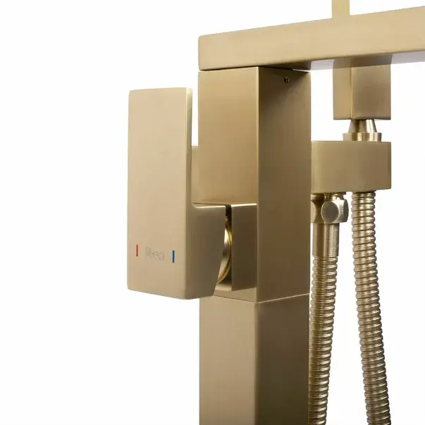 Baterie monocomanda pentru cada freestanding auriu periat Rea Tery [4]
