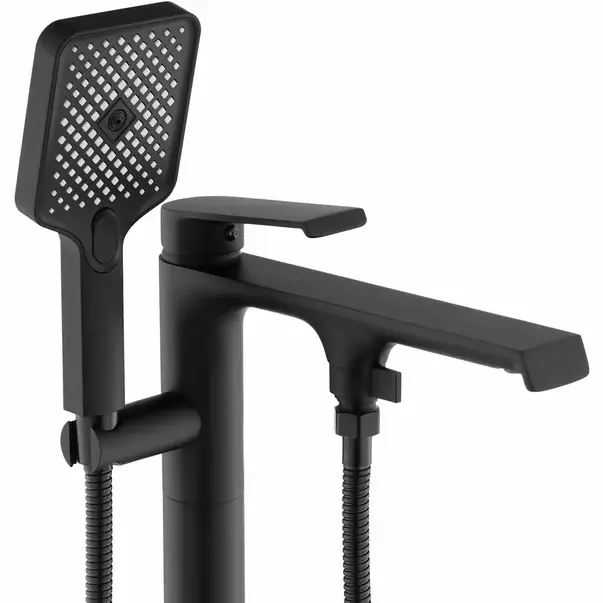 Baterie monocomanda pentru cada freestanding negru periat Rea Clark [2]