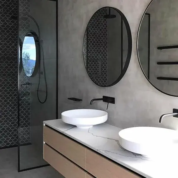 Baterie negru mat lavoar incastrata Rea Viva corp ingropat inclus [6]