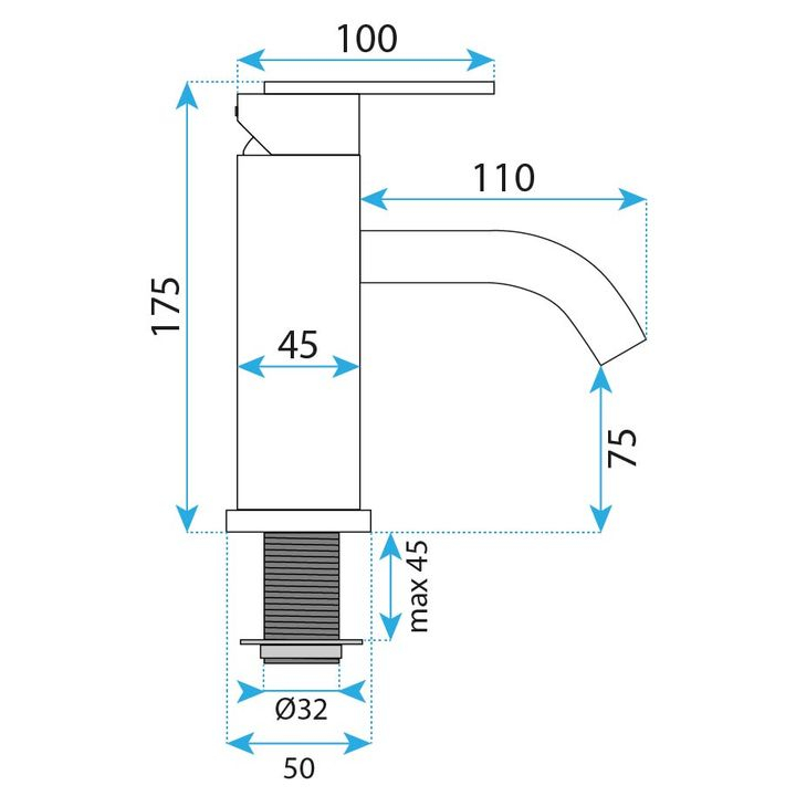 Baterie pentru baie Rea Ontario crom periat [7]