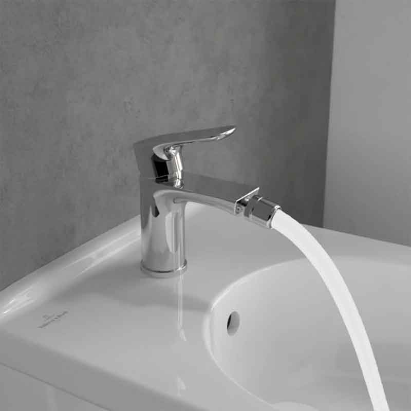 Baterie pentru bideu Villeroy&Boch, O.Novo, cu ventil cu tijă, crom [2]