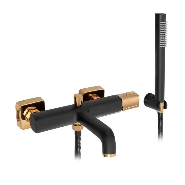 Baterie pentru cada cu set de dus Rea Salto negru - auriu [1]