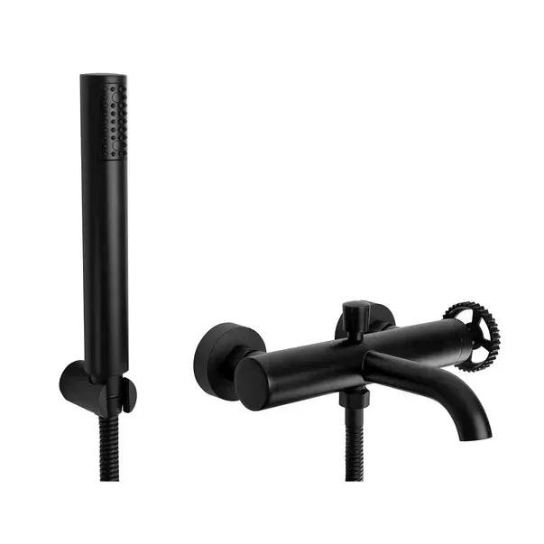 Baterie pentru cada cu set de dus Rea Vertigo negru mat [1]