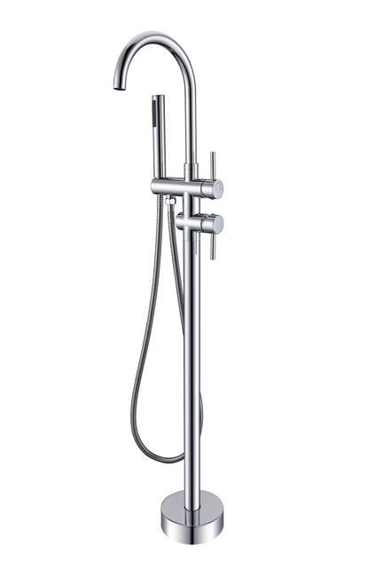 Baterie pentru cada freestanding cu montaj pe pardoseala, alama, crom [1]
