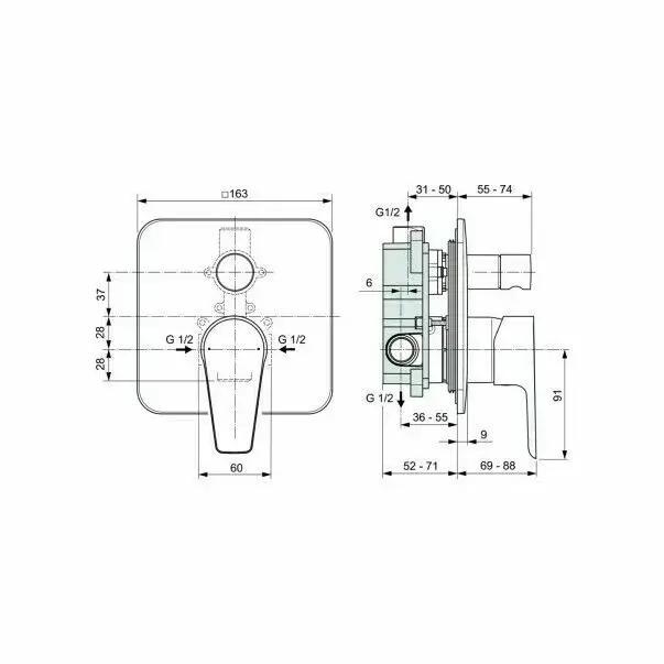 Baterie pentru cada Ideal Standard Cerafine D incastrata [2]