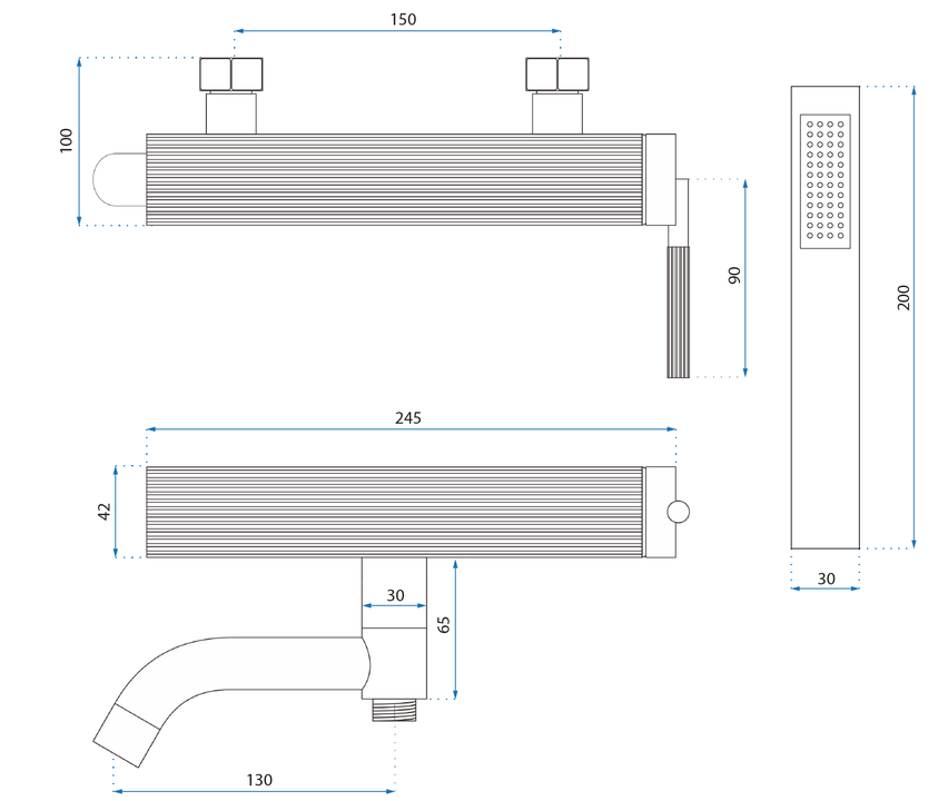 Baterie pentru cadă REA Argon auriu [6]