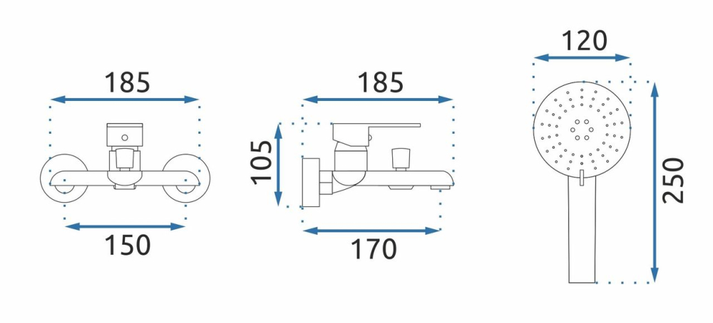 Baterie pentru cadă REA BLOOM auriu [4]