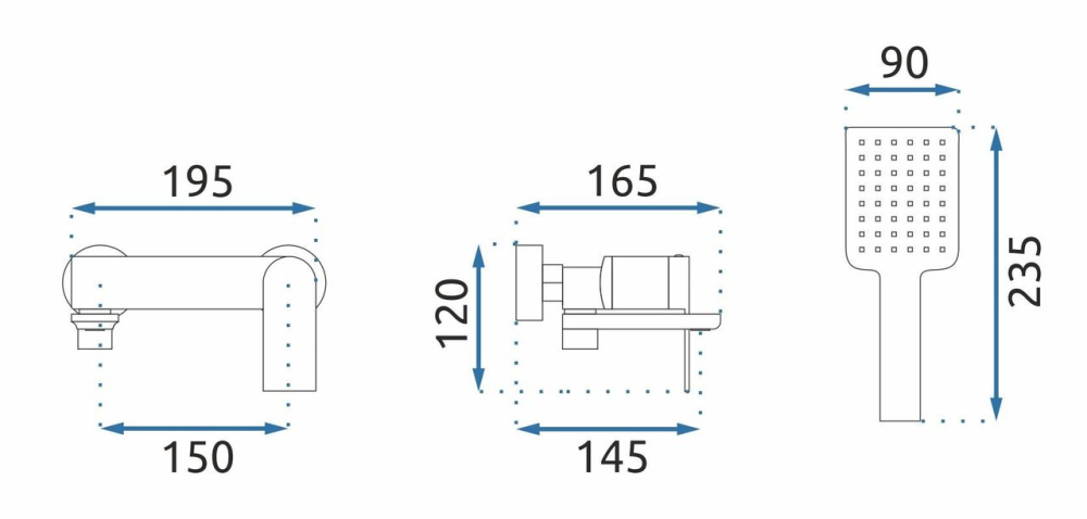 Baterie pentru cadă REA STORM auriu periat [6]