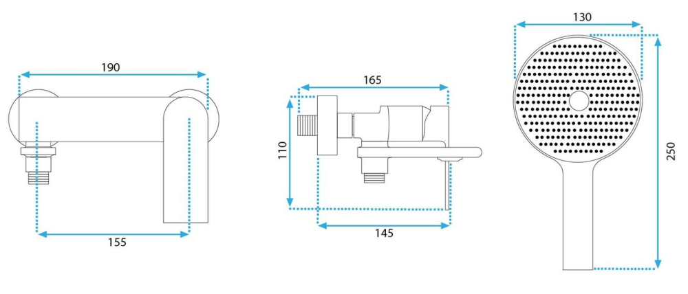 Baterie pentru cadă REA  Veneta auriu periat  [6]