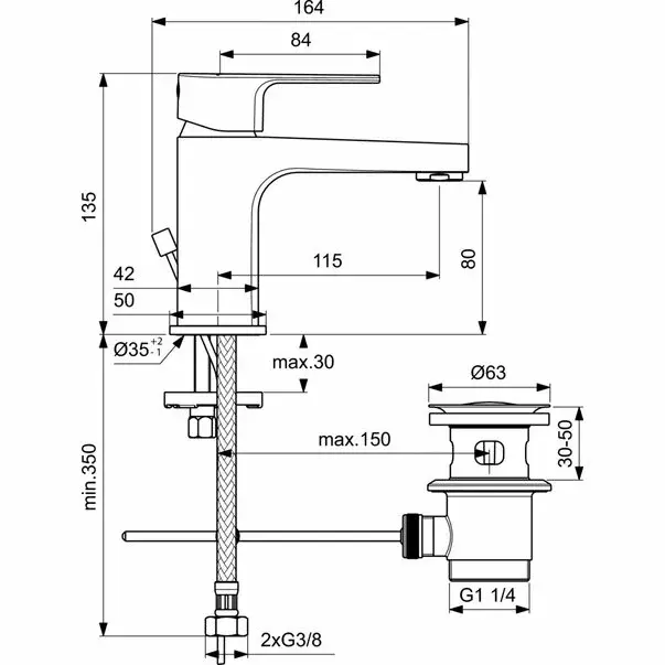 Baterie pentru lavoar Ideal Standard Cerafine D 80 [2]