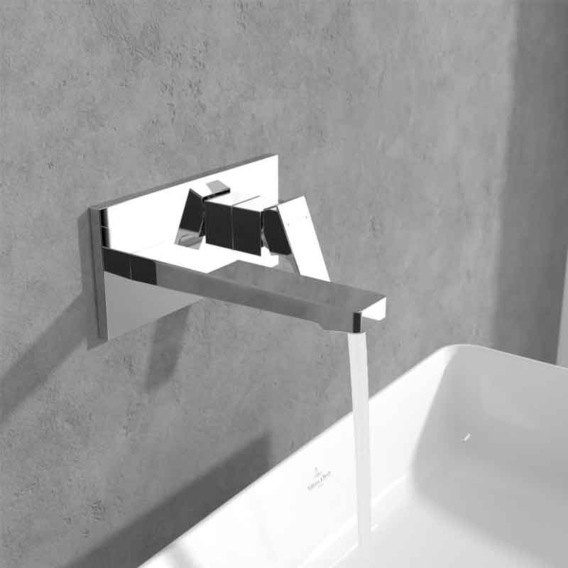 Baterie pentru lavoar incastrata Villeroy&Boch, Architectura Square, cu ventil click clack crom [3]