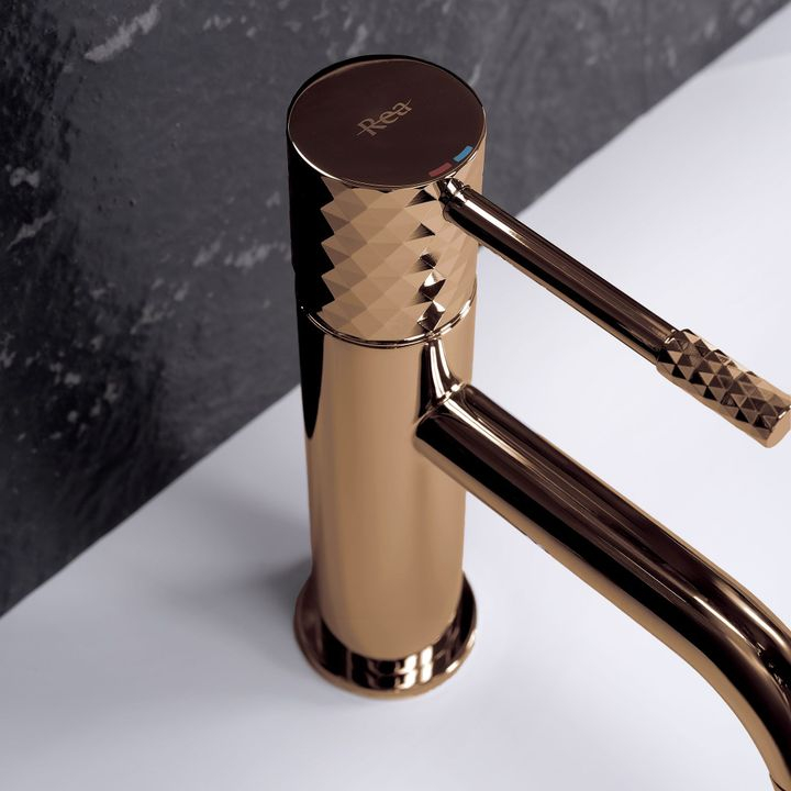 Baterie pentru lavoar Rea Lungo Diamond cupru [5]