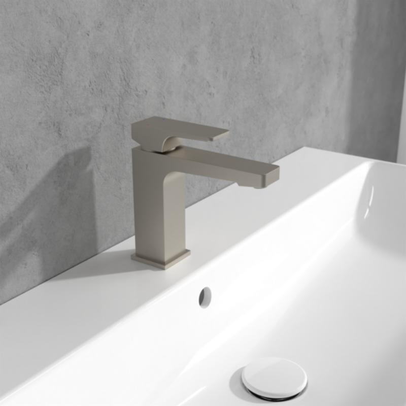 Baterie pentru lavoar Villeroy&Boch, Architectura Square 112, fără ventil , brushed nickel [2]