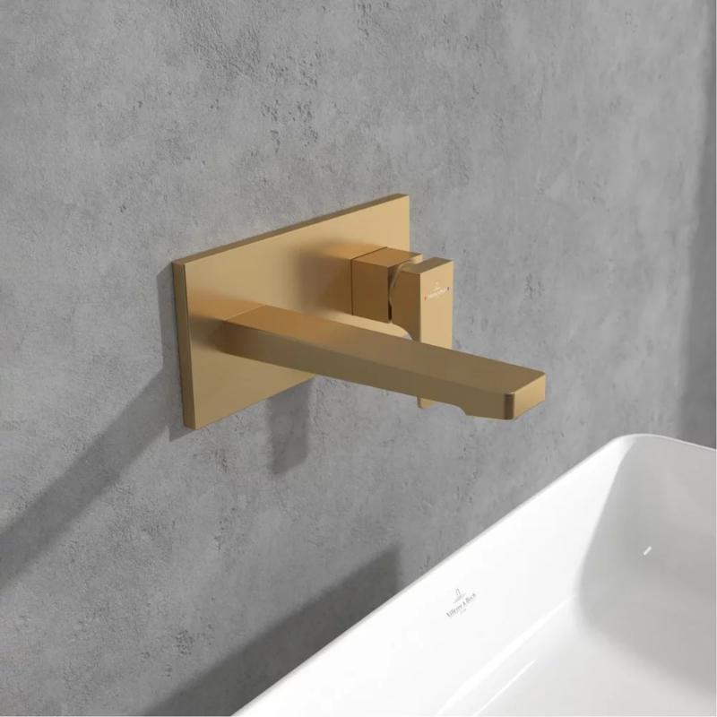 Baterie pentru lavoar Villeroy&Boch, Architectura Square, montaj încastrat, brushed gold [2]