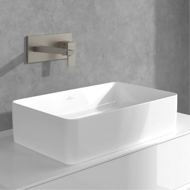 Baterie pentru lavoar Villeroy&Boch, Architectura Square, montaj încastrat, brushed nickel [5]