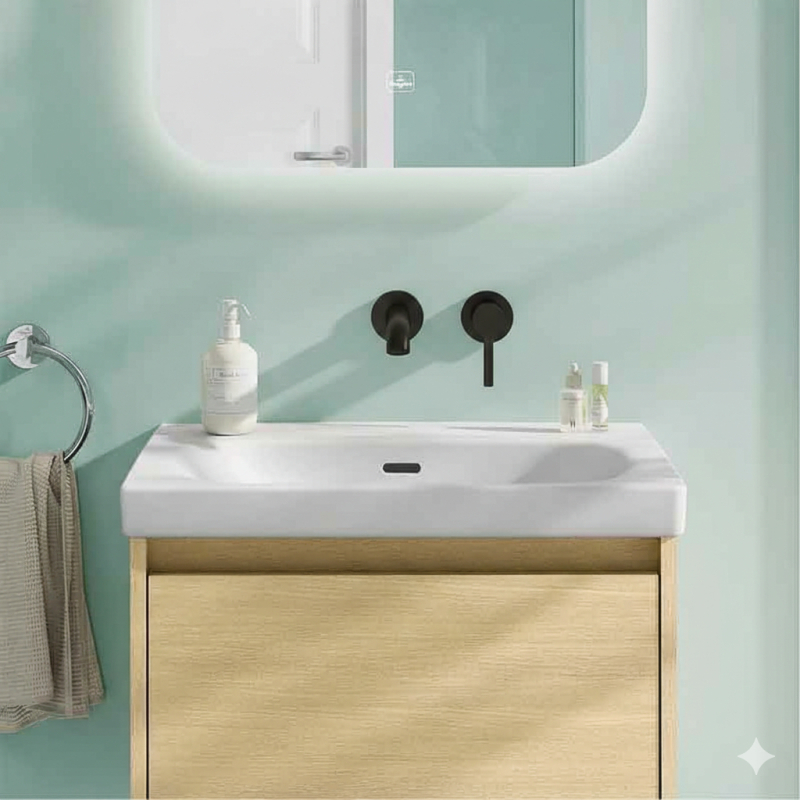 Baterie pentru lavoar Villeroy&Boch, Skyla, montaj încastrat, negru mat [9]