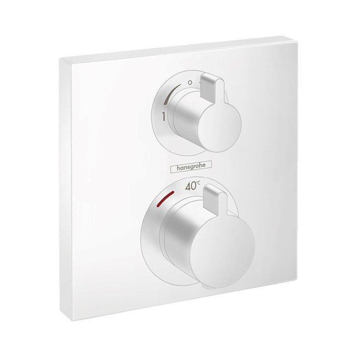 Baterie termostatată cada - duș, Hansgrohe, Ecostat Square, alb mat [1]