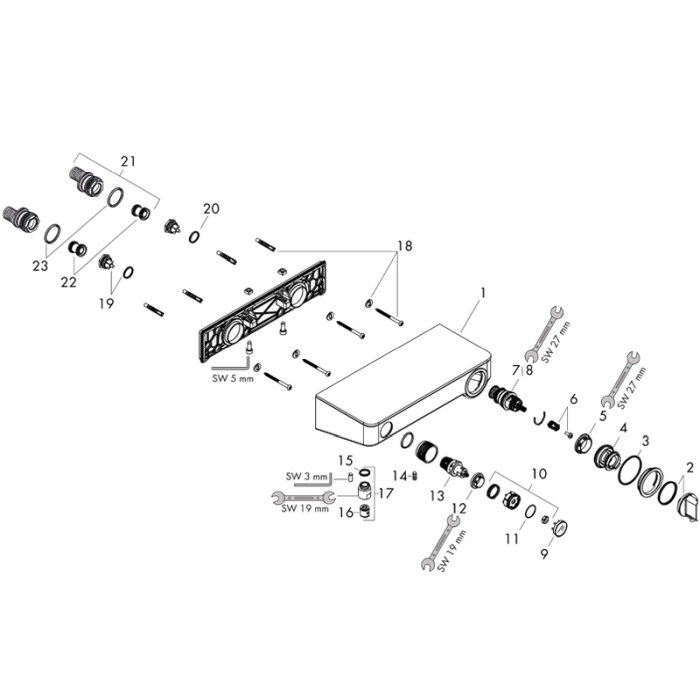 Baterie termostatata Hansgrohe, ShowerTablet Select 300, Crom [4]