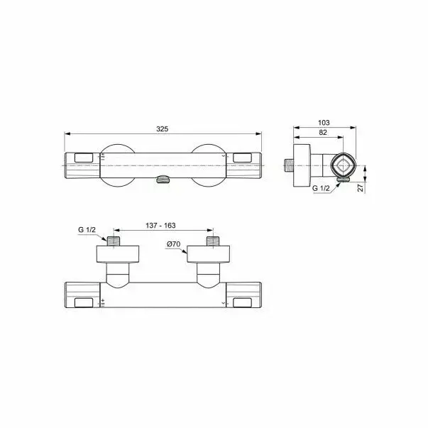 Baterie termostatica pentru dus Ideal Standard Ceratherm T100 [2]