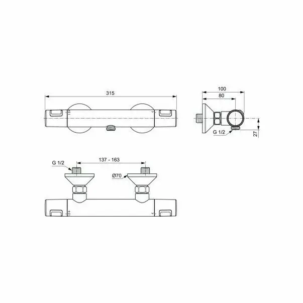 Baterie termostatica pentru dus Ideal Standard Ceratherm T25 [2]