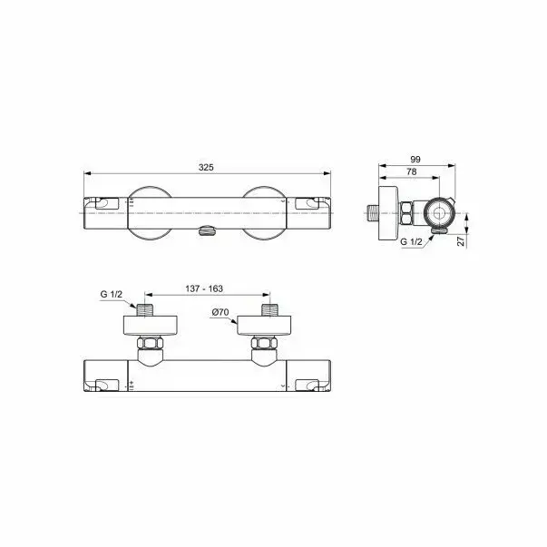 Baterie termostatica pentru dus Ideal Standard Ceratherm T50 [2]
