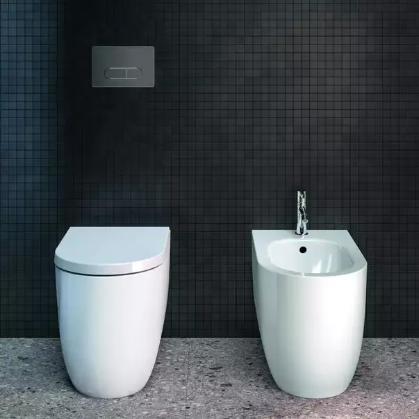 Bideu pe pardoseala Atelier Blend Curve alb lucios [4]