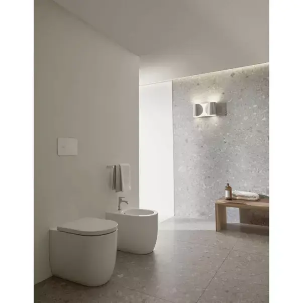 Bideu pe pardoseala Atelier Blend Curve alb lucios [3]