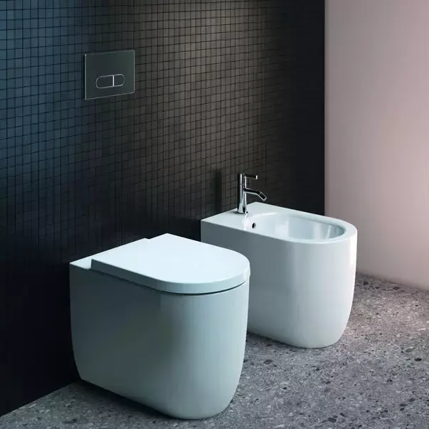 Bideu pe pardoseala Atelier Blend Curve alb lucios [2]