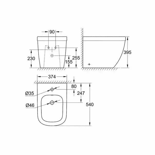 Bideu pe pardoseala Grohe Euro Ceramic [2]