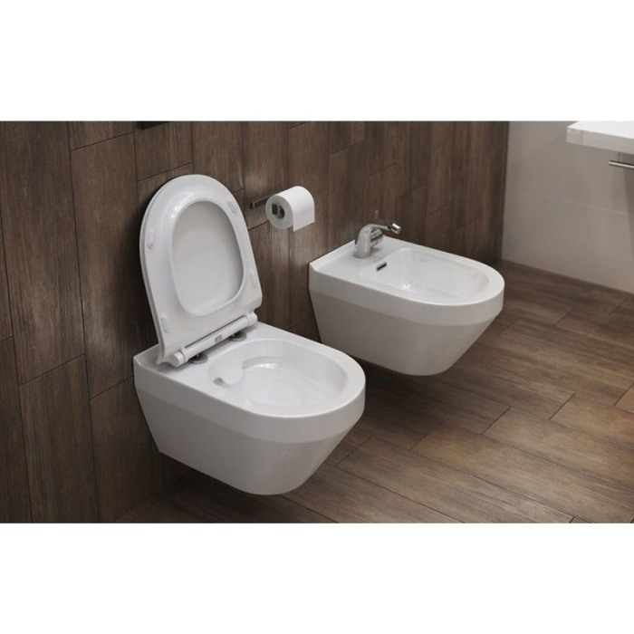 Bideu suspendat Cersanit, Crea, oval, alb [3]
