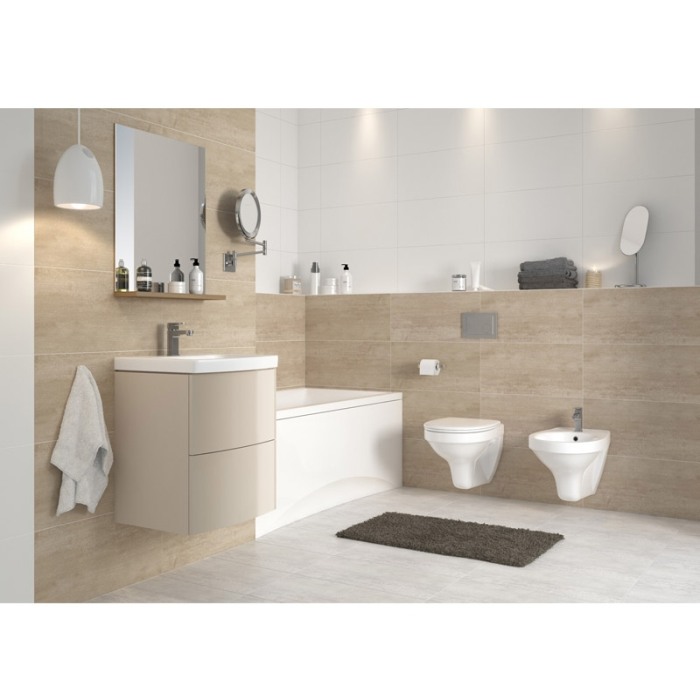 Bideu suspendat Cersanit, Terra, 37 cm, alb [4]