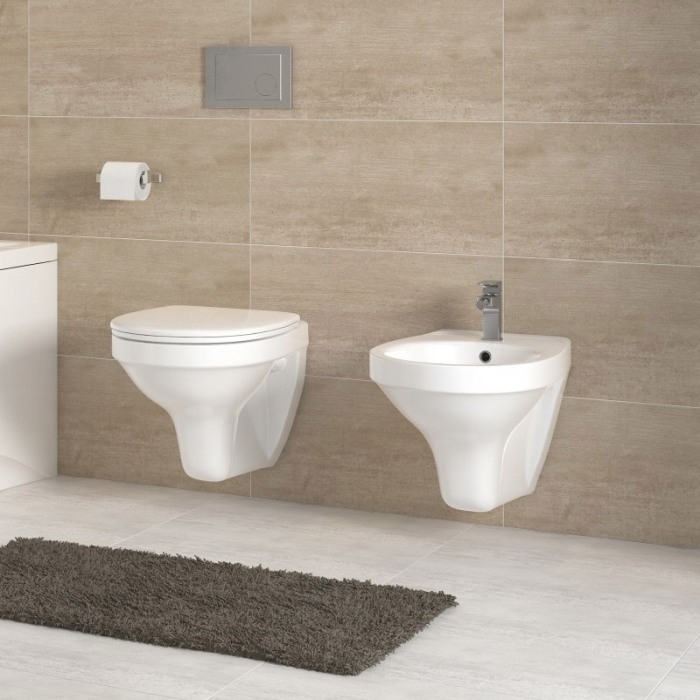 Bideu suspendat Cersanit, Terra, 37 cm, alb [3]