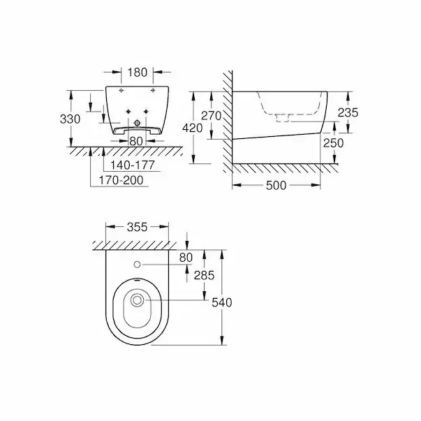 Bideu suspendat Grohe Essence alb [2]
