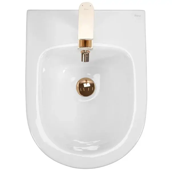 Bideu suspendat Rea Carlo Mini Gold Edge alb - auriu [4]