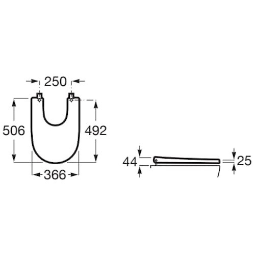 Bideu suspendat Roca Ona 36x53 cm capac inclus negru mat [5]