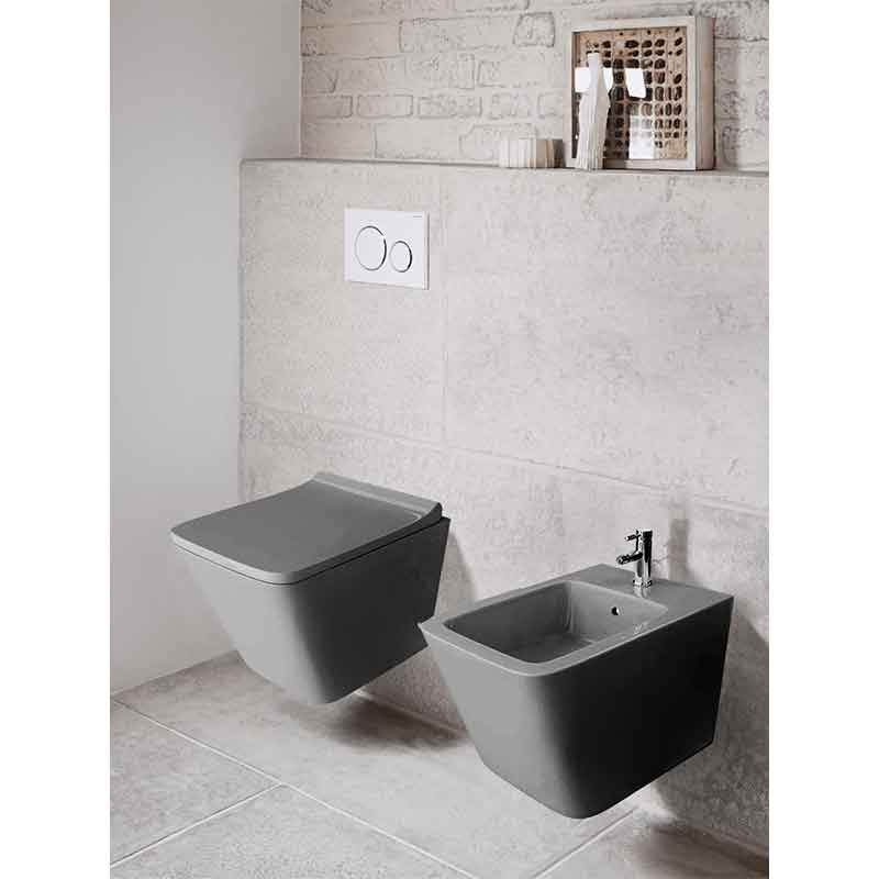 Bideu suspendat Spectrum, Lima, cu fixare ascunsă, 34 x 48.5 cm, gri mat [4]