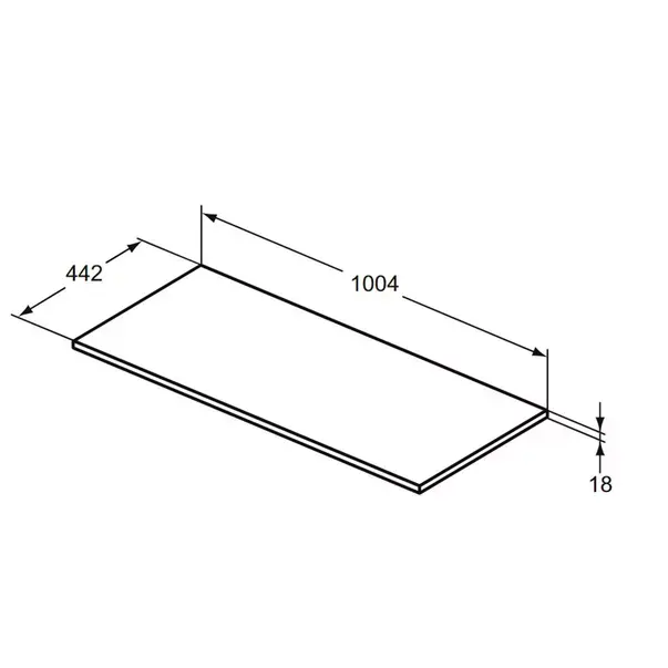 Blat pentru lavoar alb Ideal Standard Connect Air fara decupaj 100 cm [4]