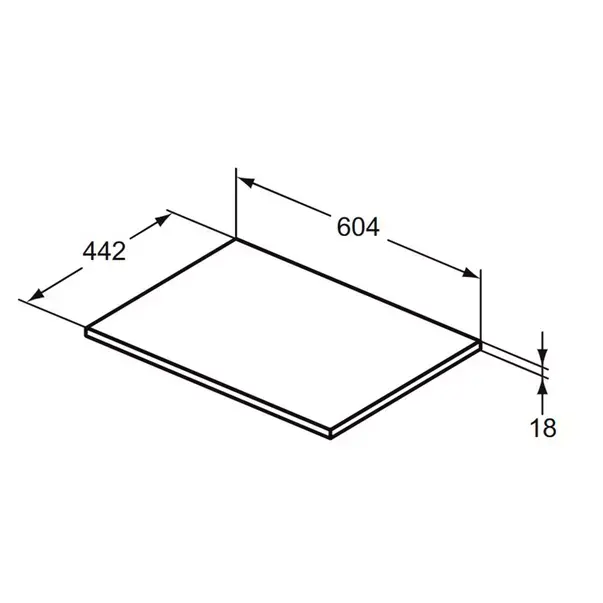 Blat pentru lavoar gri deschis Ideal Standard Connect Air fara decupaj 60 cm [3]