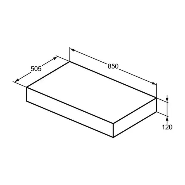 Blat pentru lavoar Ideal Standard Adapto fara decupaj alb lucios 85 cm [5]