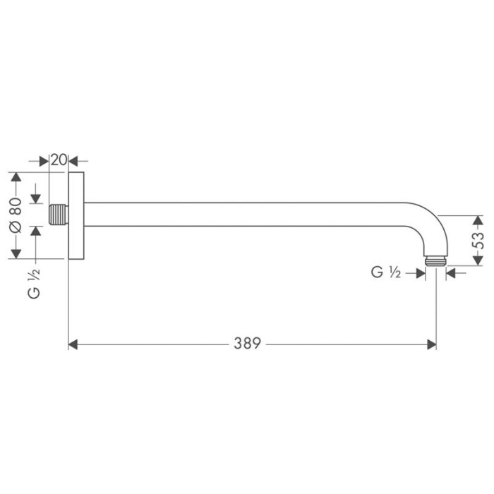 Brat de dus cu prindere pe perete, Hansgrohe, bronz periat [3]