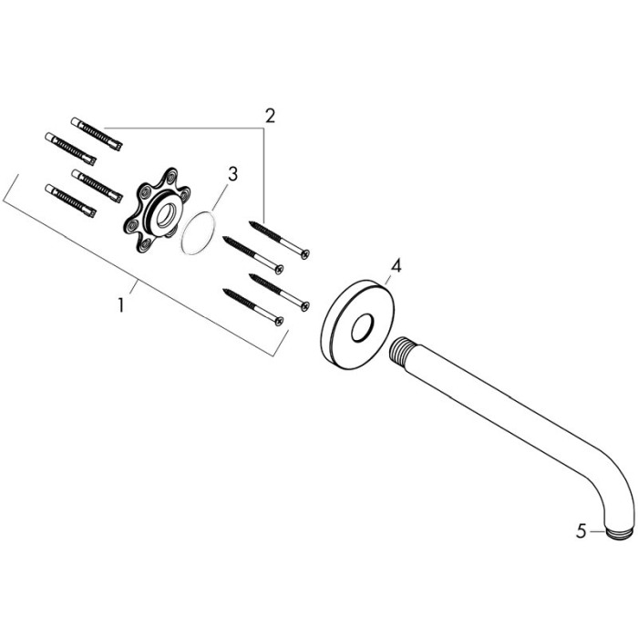 Brat de dus cu prindere pe perete, Hansgrohe, Negru [3]