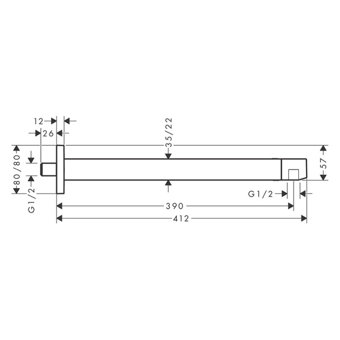 Brat de dus, Hansgrohe, E 39 cm, bronz periat [2]