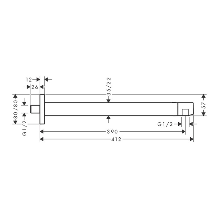 Brat de dus, Hansgrohe, E 39 cm, crom [2]