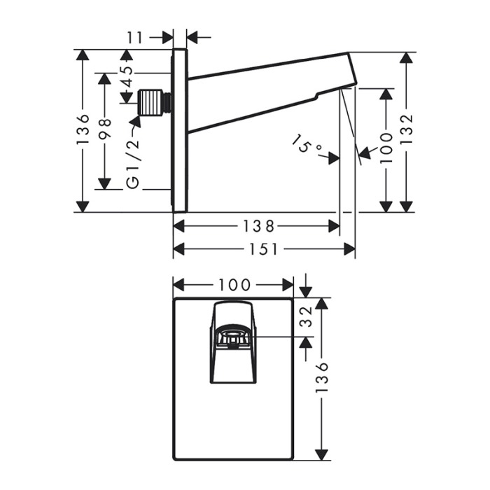 Brat de dus, Hansgrohe, Pulsify, crom [2]