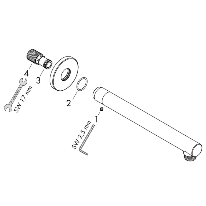 Brat de dus Hansgrohe, Vernis Blend, cu montaj pe perete, 24 cm [3]