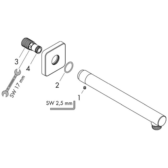 Brat de dus Hansgrohe, Vernis Shape, cu montaj pe perete, negru mat [3]