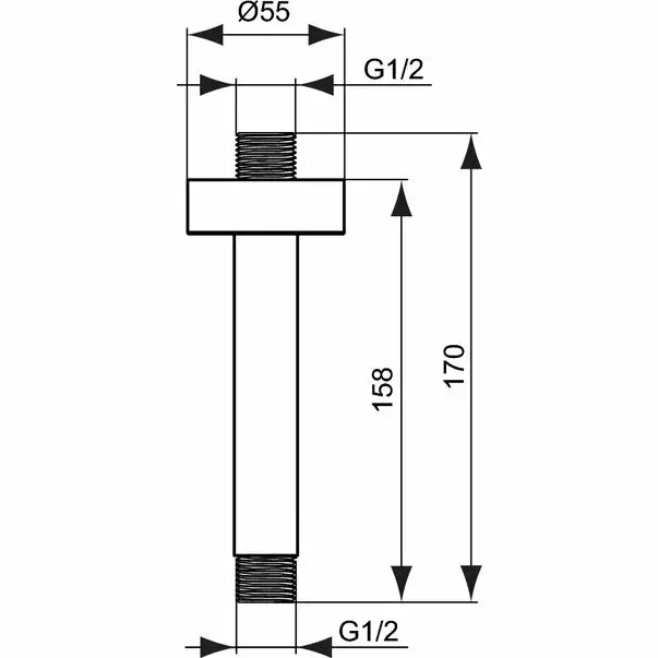 Brat de dus Ideal Standard Archimodule IdealRain 150 mm pentru tavan [2]