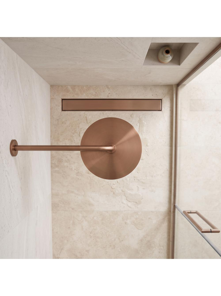 Brat dus rotund Rea JS-9021 40cm cupru periat inox montaj perete [3]
