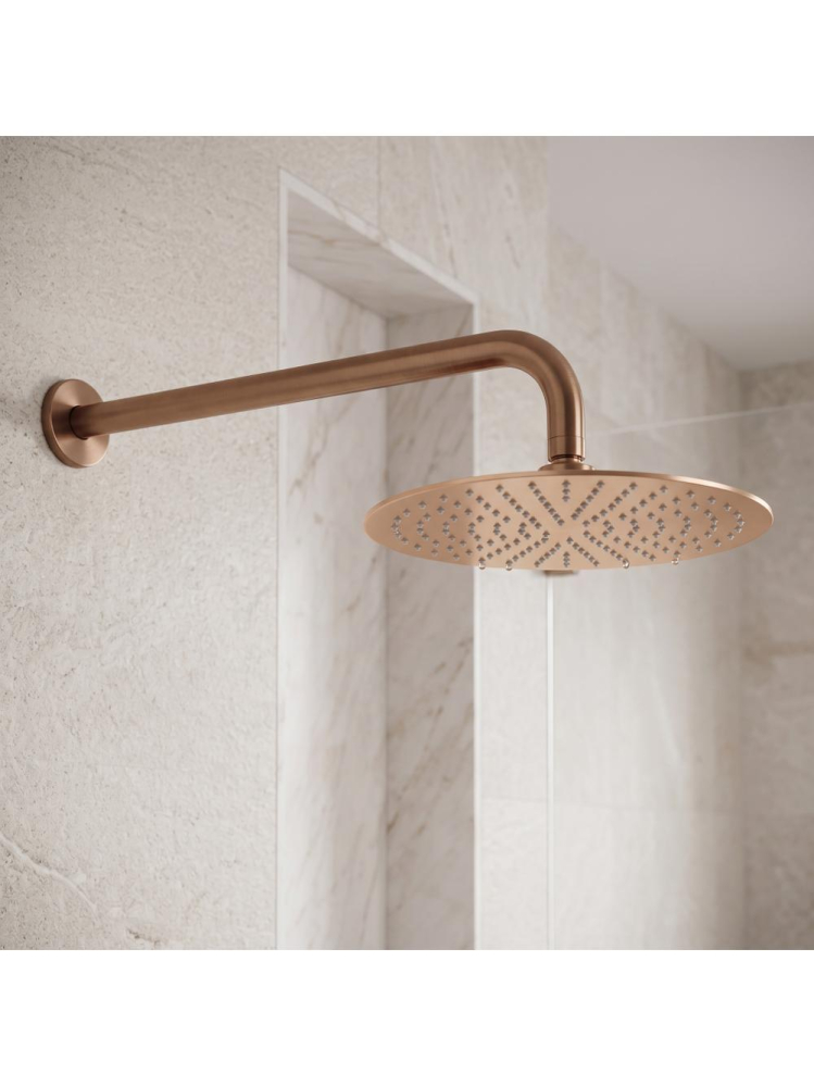 Brat dus rotund Rea JS-9021 40cm cupru periat inox montaj perete [2]